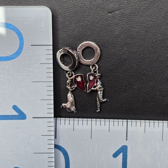Couple Holding Heart Sterling Silver Dual Charms (NWOT) - Picture 7 of 7